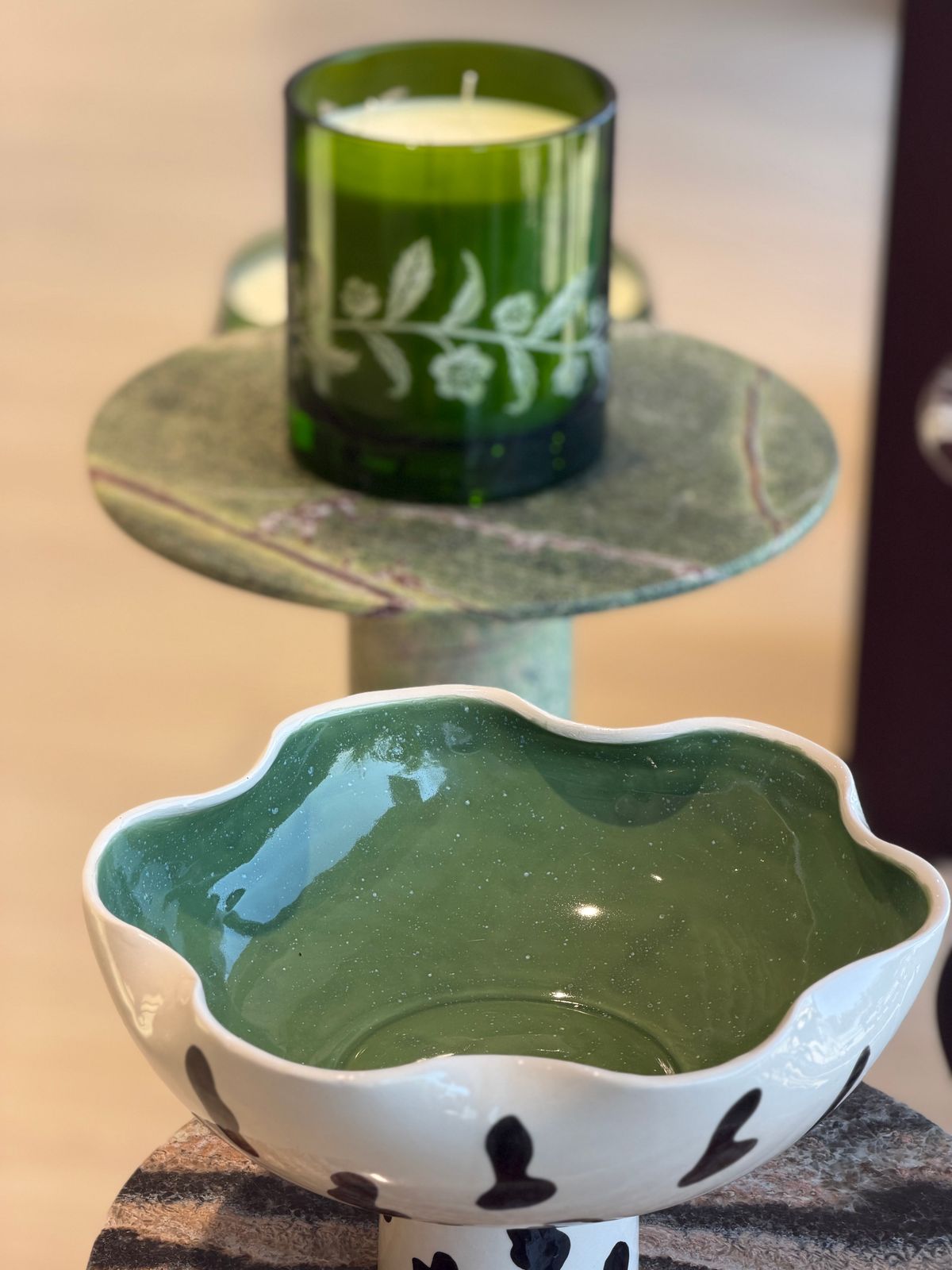 Dalmatian Pedestal Bowl — 8/13