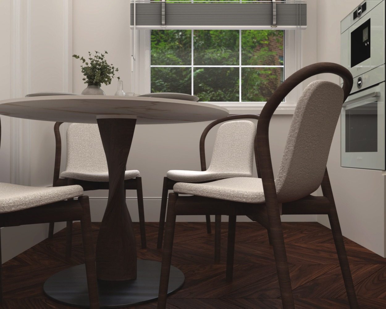 Dining area — daylight through the window