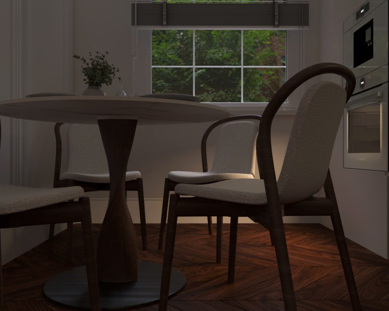 Dining table and chair detail