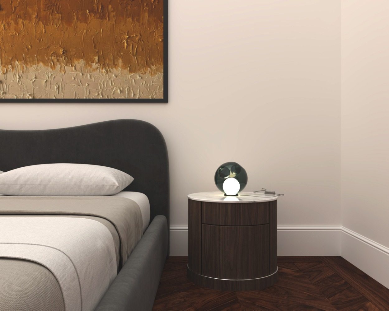 Bedroom — neutral tones and tactile fabrics